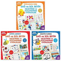 3 - 6 Yaş Sağ - Sol Beyin Geliştirme Etkinlikleri Seti - 3 Kitap Takım