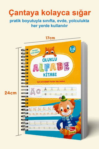 Harfleri Ve Sayıları Yazmayı Kolayca Öğreten Kitap- Sihirli Uçan Kalemli Oluklu (Kabartmalı) Kitap
