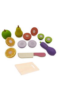 Kasalı Kesilebilir Ahşap Meyve Sebze Seti 16 Parça