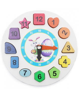 Ahşap Geometrik Bul Tak Renkli Saat
