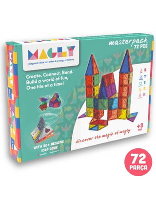 Magly Manyetik Yapı Blokları – Renkli 3 Boyutlu 72 Parça