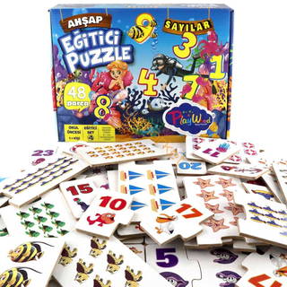 Eğitici Ahşap Puzzle Sayılar - 48 Parça