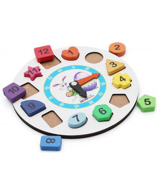 Ahşap Geometrik Bul Tak Renkli Saat