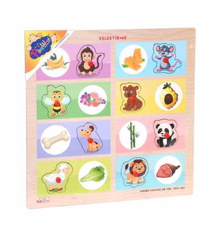 Ahşap Tutmalı Puzzle Hangi Hayvan Ne Yer? Ony - 361