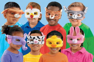 Washble Dress-Up Masks Hayvanlar Maske(8 Parça )