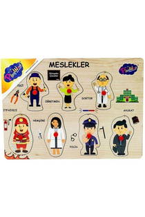 Ahşap Tutmalı Meslekler Puzzle - 165
