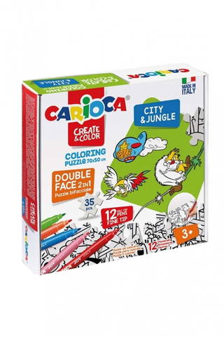 Carioca Boyanabilir Şehir Ve Orman Çift Taraflı Puzzle - 35 Parça