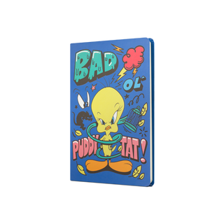 Tweety Sert Kapak Butik Defter Bad Puddy Tat - Çizgili