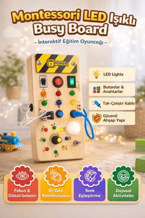 Robokids Montessori Ahşap Power Busy Board