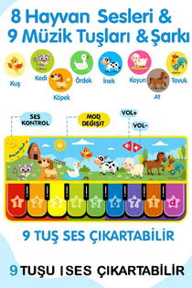 Robokids Müzikli Piyano Oyun Halısı – Dokunmatik Işıklı Halı Oyuncak