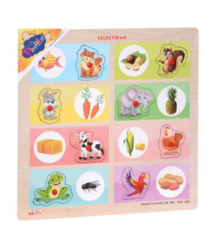 Ahşap Tutmalı Puzzle Hangi Hayvan Ne Yer? Ony - 360