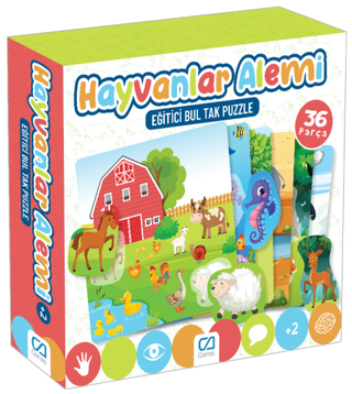 Hayvanlar Alemi - Eğitici Bul Tak Puzzle