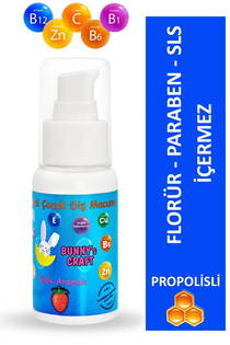 Bunny's Craft Çocuk Diş Macunu Propolis Ve Doğal Çilek Aromalı 50 Ml