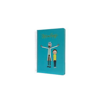 Rick & Morty Spiralli Defter Mavi - Kareli