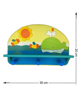 Ahşap Balina Temalı Çocuk Odası Askılık
