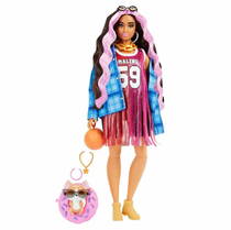 Barbie Extra Ekose Ceketli Bebek Hdj46