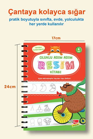 Dikkat Atölyesi Oluklu Adım Adım Resim Kitabı - Sihirli Uçan Mürekkepli Kalemli