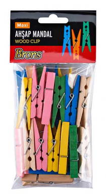Brons Ahşap Renkli Minik Mandallar Br-905