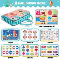 Montessori Aktiviteli Keçe Eğitim Kitabı 8 Sayfa Rbkds04