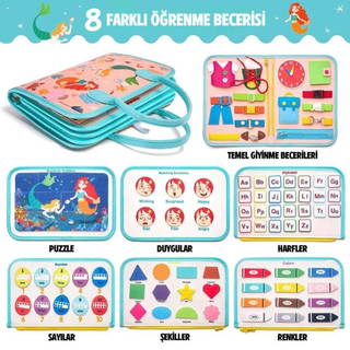 Montessori Aktiviteli Keçe Eğitim Kitabı 8 Sayfa Rbkds04