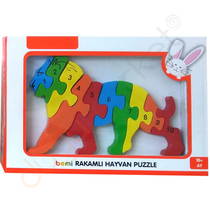 Rakamlı Hayvan Puzzle - Aslan