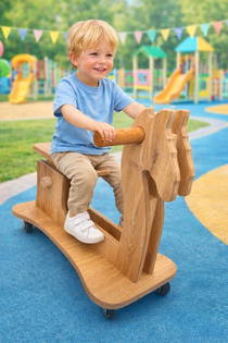 Rüya Sürücüsü Ahşap Atlı Scooter