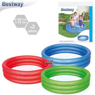 Bestway Şişme Çocuk Havuzu 3 Boğumlu 51024 102 X 25 Cm Kırmızı