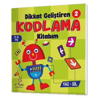 Dikkat Geliştiren Kodlama Kitabım Serisi Yaz-sil (3-6 Yaş)