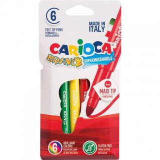 Carioca Bravo 6'lı Süper Yıkanabilir Kalın Uçlu Keçeli Boya