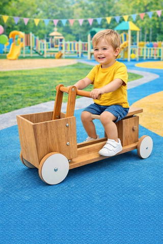 Minik Adımlar Ahşap Depolama Arabası