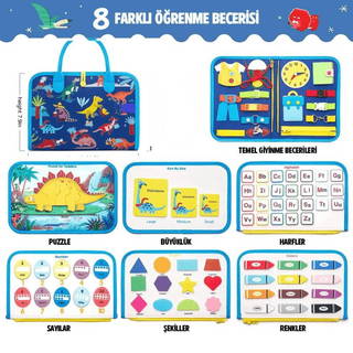 Montessori Aktiviteli Keçe Eğitim Kitabı 8 Sayfa Rbkds03