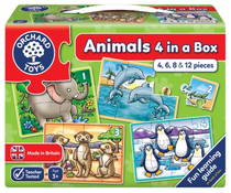 Orchard Animals 4 In A Box Puzzle (Hayvanlar 4 Yapboz Bir Arada)
