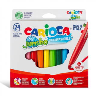 Carioca Jumbo Süper Yıkanabilir Keçeli Boya Kalemi 24'lü