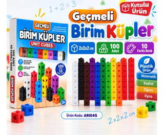 Geçmeli Birim Küpleri - 100 Parça 10 Renk