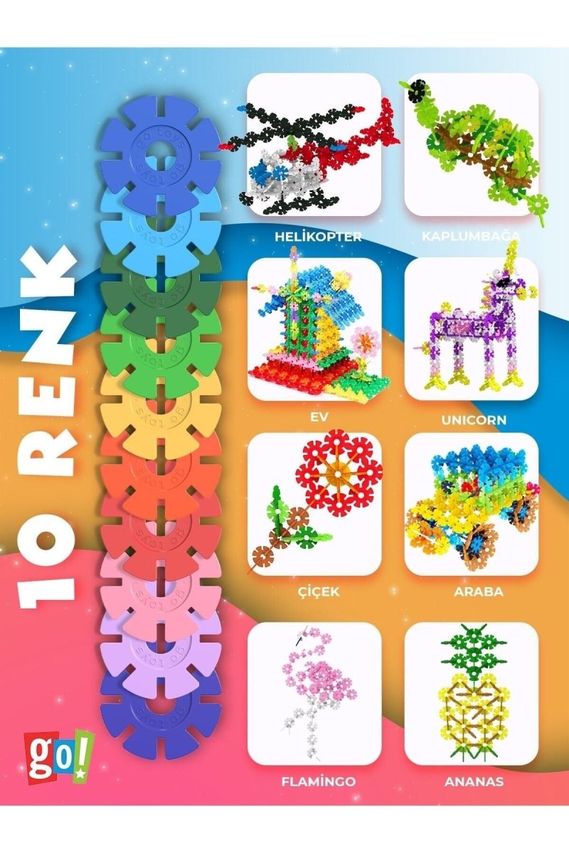 Go Toys 500 Adet Stem Eğitimi Uyumlu Yaratıcı Kilitli Diskler