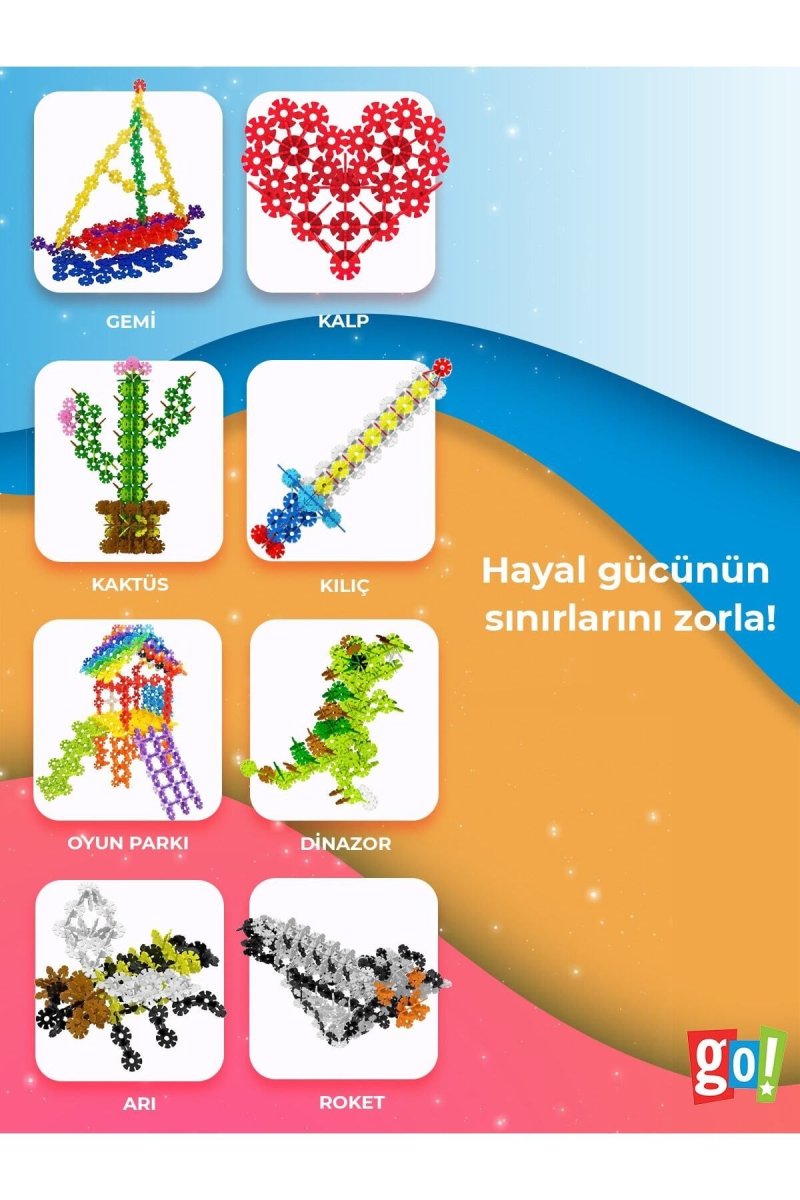 Go Toys 500 Adet Stem Eğitimi Uyumlu Yaratıcı Kilitli Diskler
