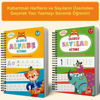 Harfleri Ve Sayıları Yazmayı Kolayca Öğreten Kitap- Sihirli Uçan Kalemli Oluklu (Kabartmalı) Kitap