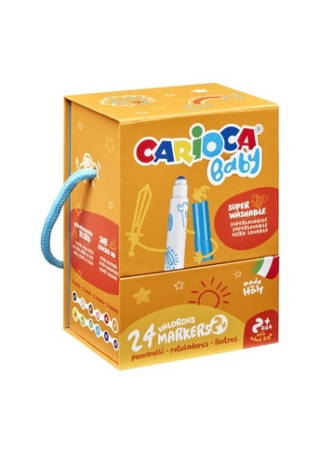 Carioca Jumbo Bebek Süper Yıkanabilir Keçeli Boya Kalemi 24’lü (Sert Kutu)