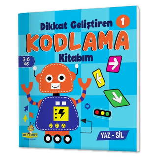 Dikkat Geliştiren Kodlama Kitabım Serisi Yaz-sil (3-6 Yaş)