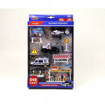 Die Cast 10 Parça Polis Seti