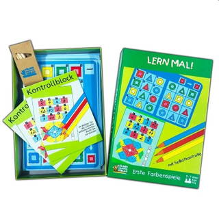 Lern Mal! 5-7 Yaş İlk Renk Oyunları (24 Kart+2 Bloknot+3 Boya Kalemi)