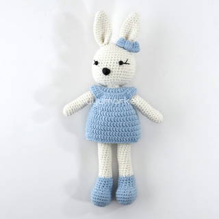 Amigurumi Mavi Elbiseli Şirin Tavşan ( 26 Cm )