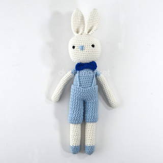 Amigurumi Mavi Tulumlu Sevimli Tavşan ( 29 Cm )