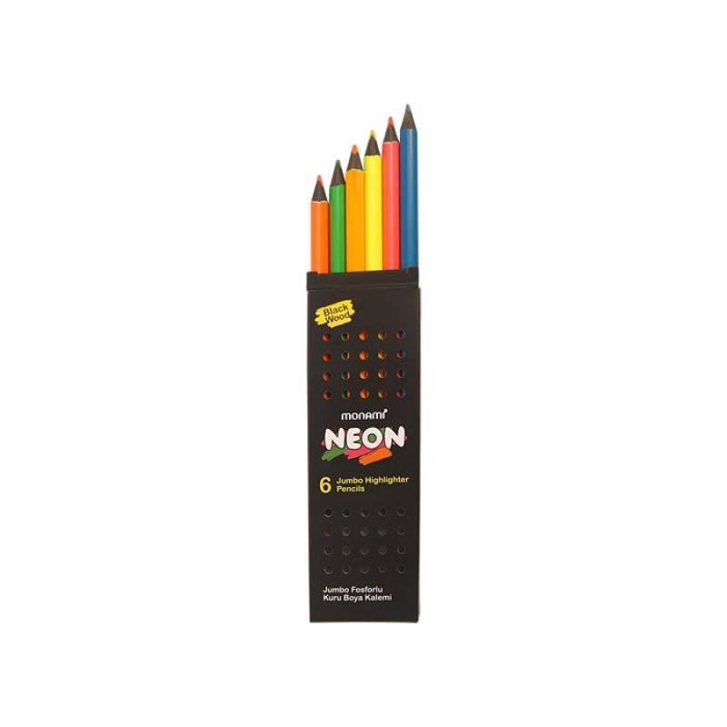 Monami Neon Fosforlu Jumbo Kuruboya 6'lı