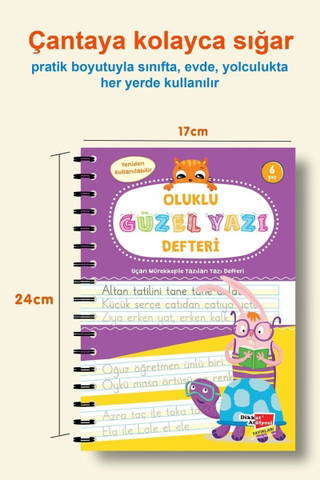 Dikkat Atölyesi Oluklu Güzel Yazı Defteri - Sihirli Uçan Mürekkepli Kalem Hediyeli