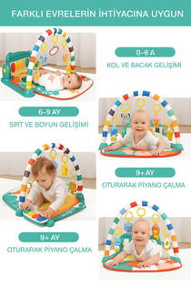 Ormanın Kralı Piyanolu Oyun Halısı Eğitici Müzikli Aktivite Oyuncağı