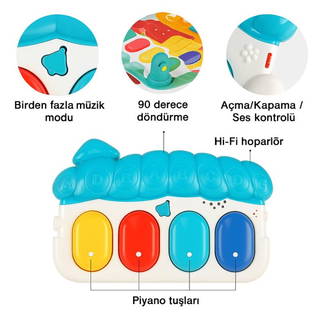 Ormanın Kralı Piyanolu Oyun Halısı Eğitici Müzikli Aktivite Oyuncağı
