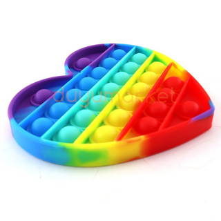 Pop It Push Bubble Fidget (Gökkuşağı / Kalp)