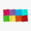Muffik Ortopedik Duyu Matı - Rainbow Set 079