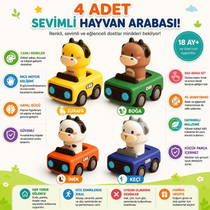 Hayvan Figürlü Bas-bırak Git Araba Eğitici Oyuncak